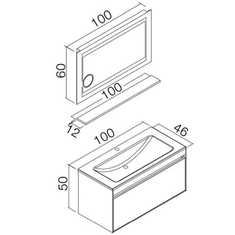 OrkaPatara 100 cm Banyo Dolabı