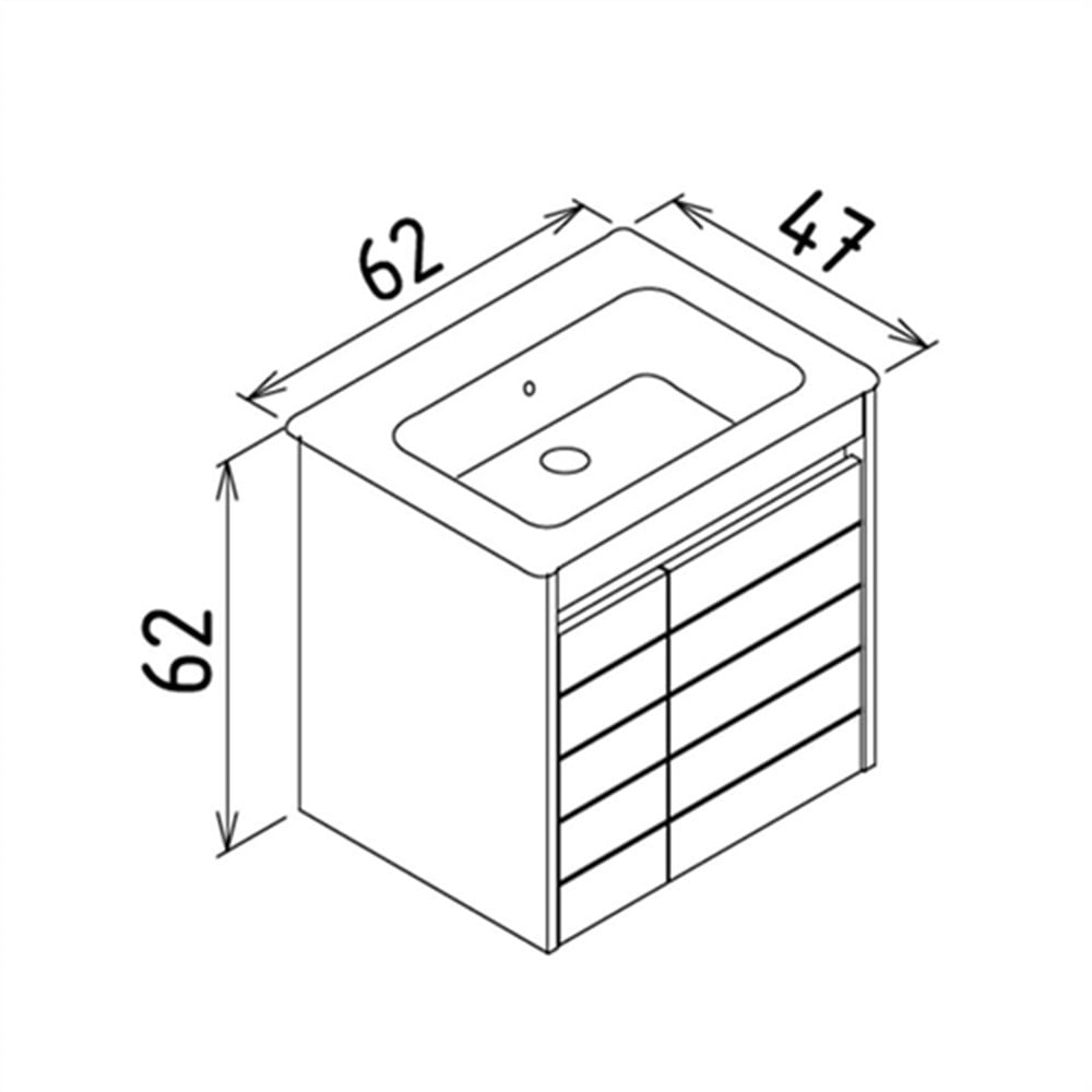 OrkaRicato 80 cm Lavabo Alt Dolabı