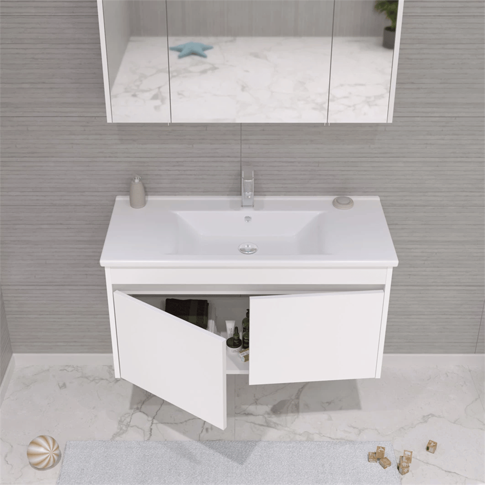 OrkaSide 100 cm Kapaklı Banyo Dolabı