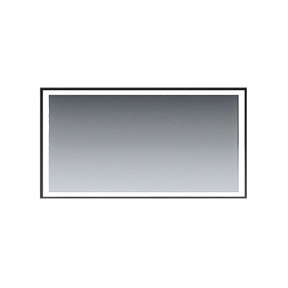 OrkaStyle 120x65 cm Ledli Ayna, Siyah Çerçeveli