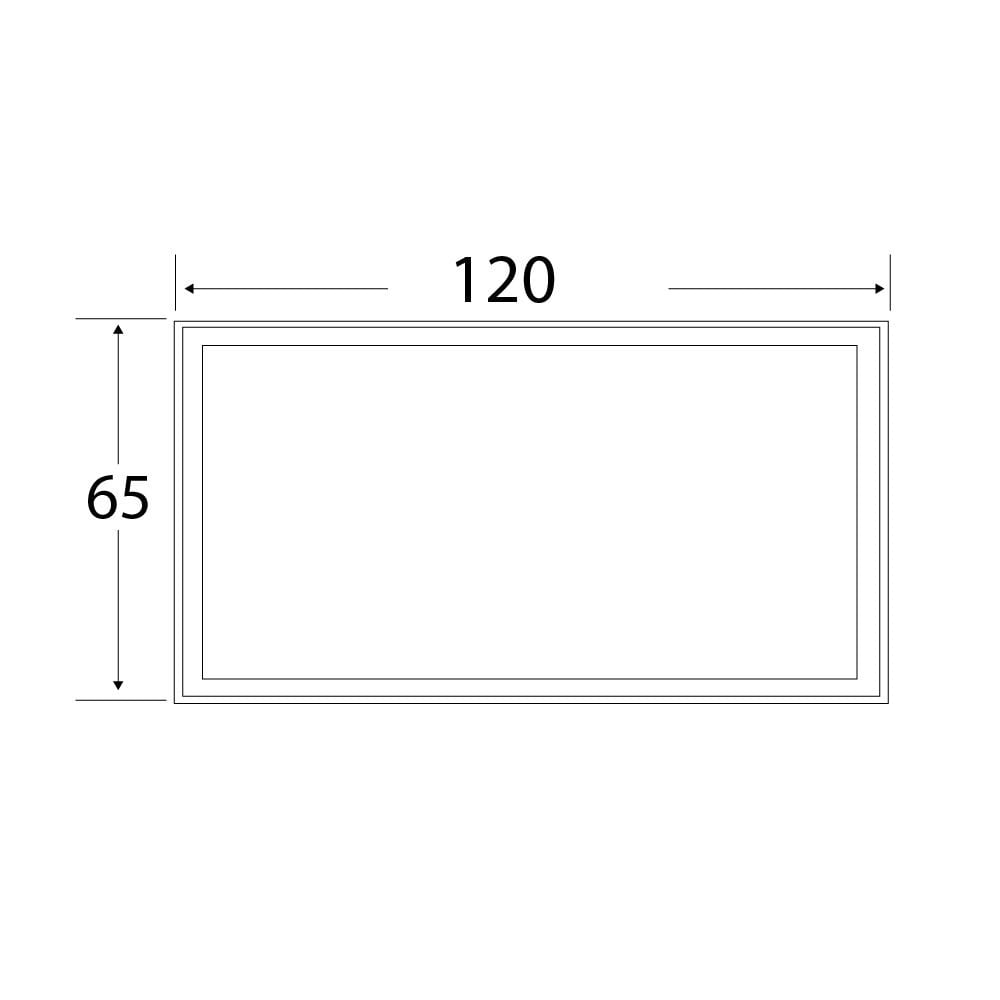 OrkaStyle 120x65 cm Ledli Ayna, Siyah Çerçeveli