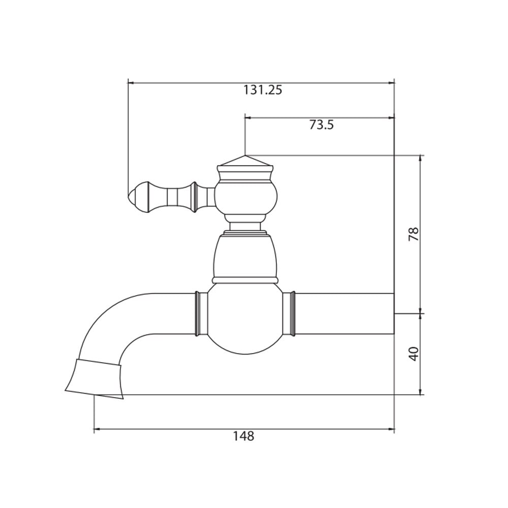 OrkaTopkapı Siyah Antik Aç-Kapa Musluk