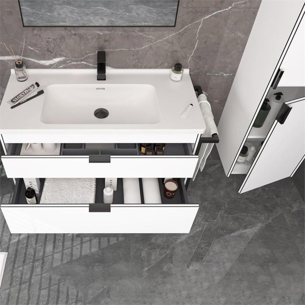 OrkaTrio 80 cm Asma Çekmeceli Banyo Dolabı Alt Modülü