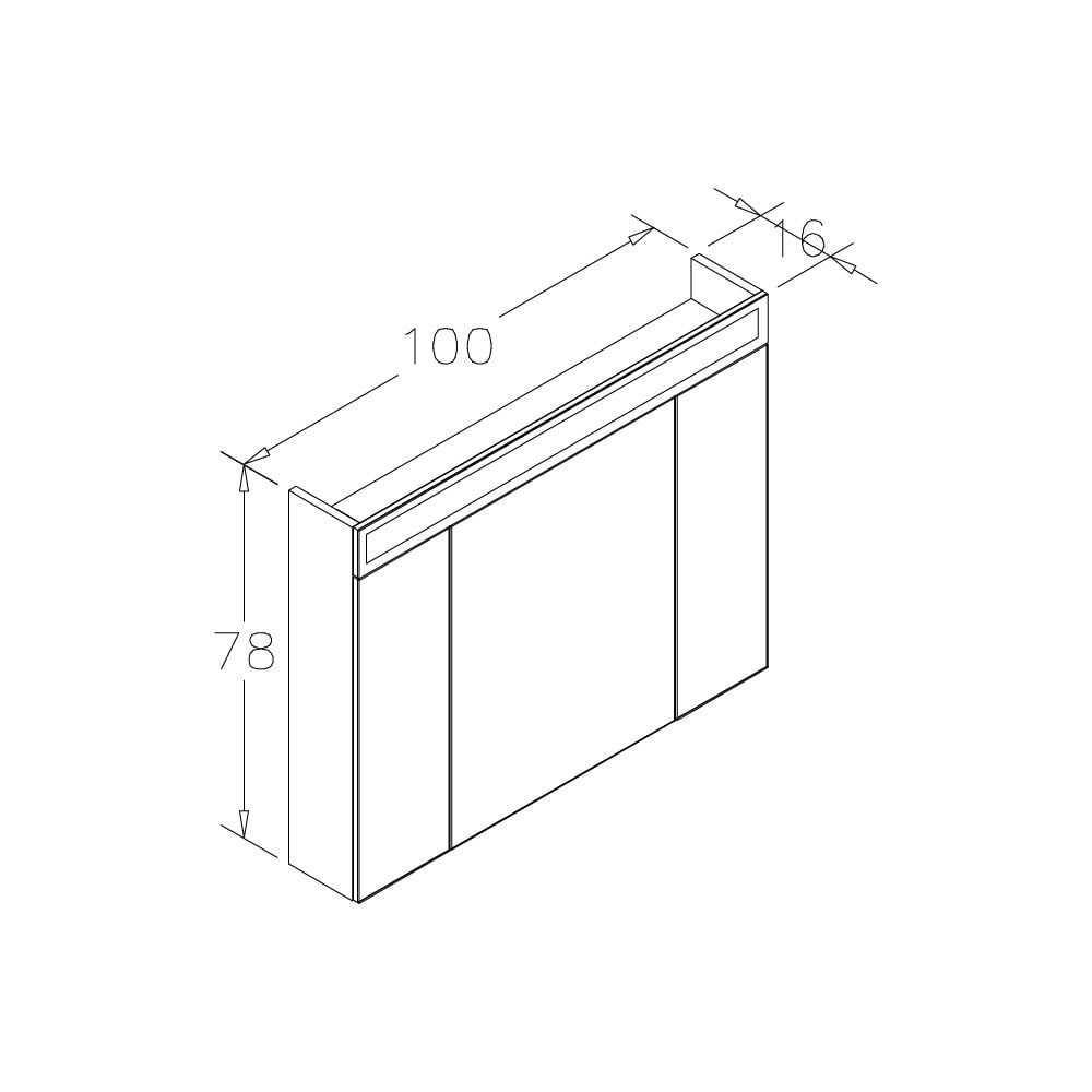 OrkaVarna 100 cm Ledli Dolaplı Ayna