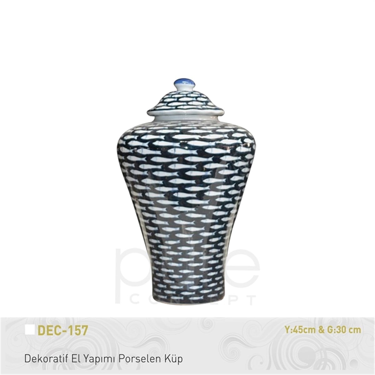 Pure | Dekoratif El Yapımı Porselen Küp Y45xg30