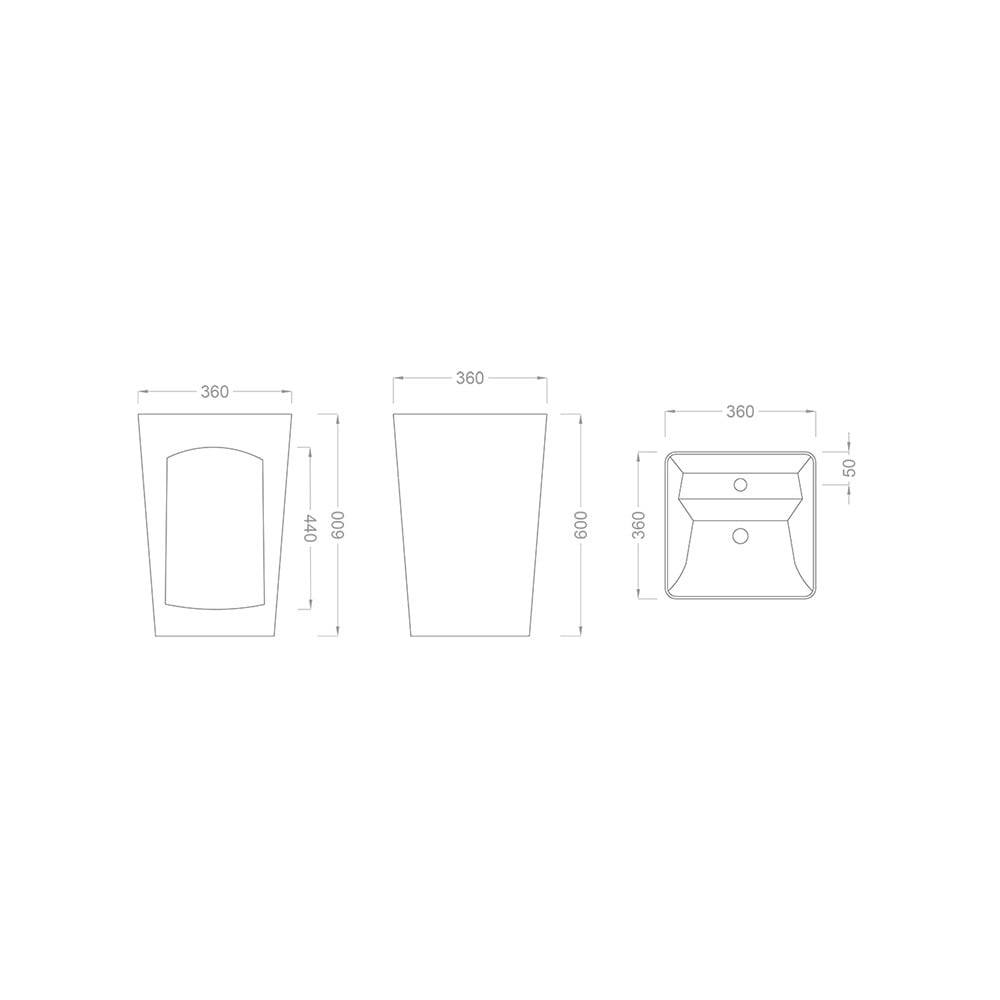 Pure Concept36 cm Beyaz Monoblok Lavabo    