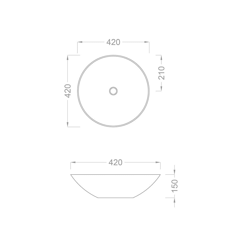 Pure Concept42 cm Dekoratif Cam Lavabo    