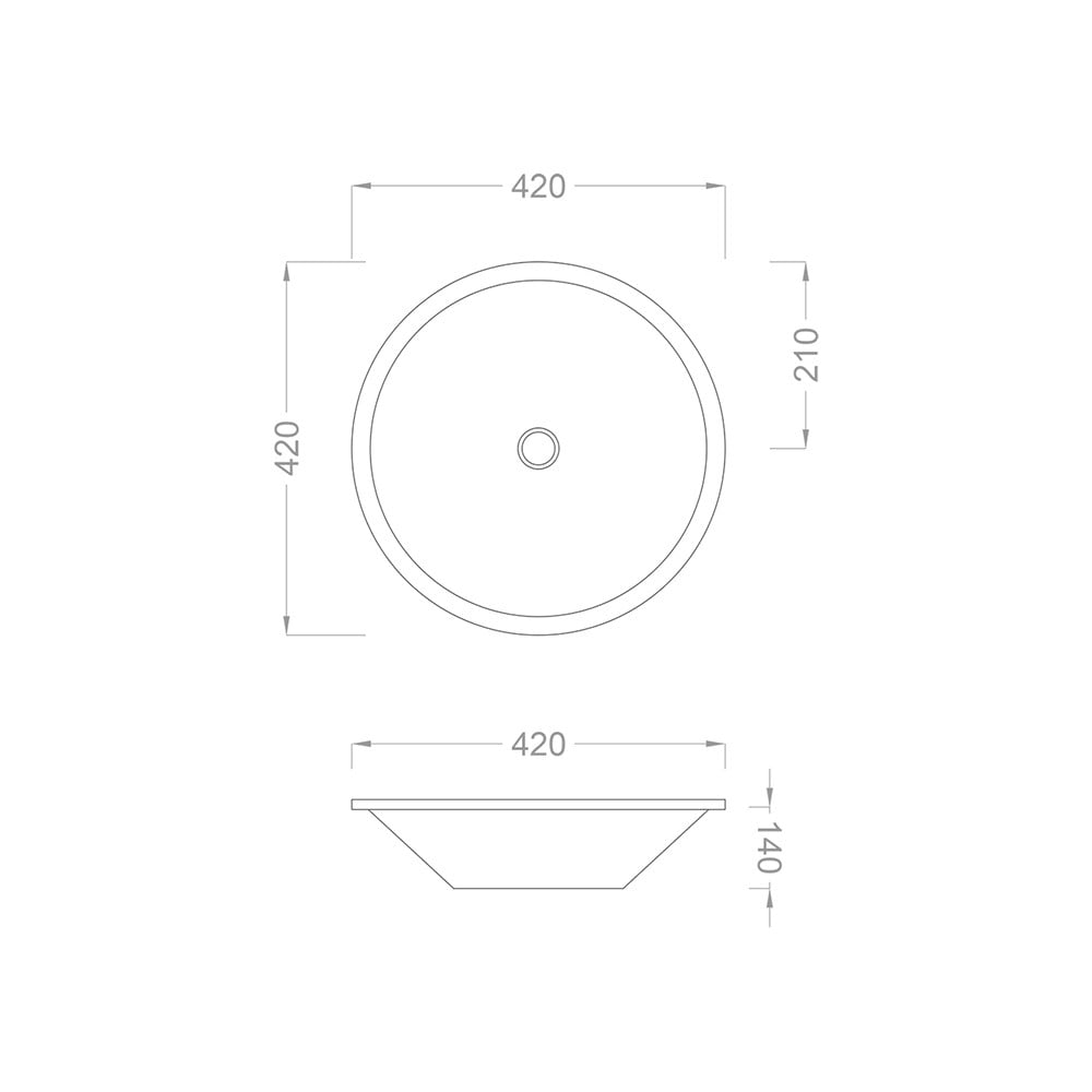 Pure Concept42 cm Dekoratif Gümüş Cam Lavabo   
