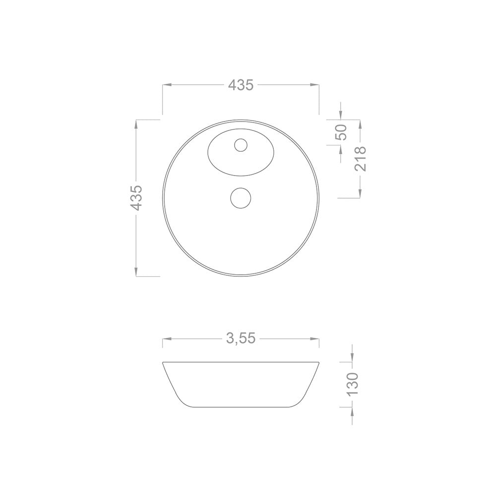 Pure Concept45 cm Siyah Tezgah Üstü Çanak Lavabo  