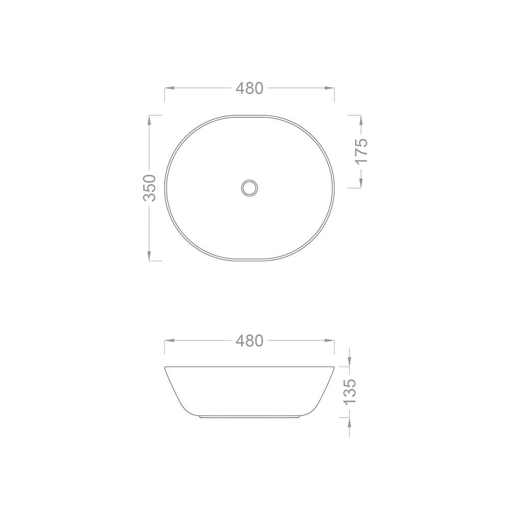 Pure Concept48 cm Beyaz Tezgah Üstü Çanak Lavabo  
