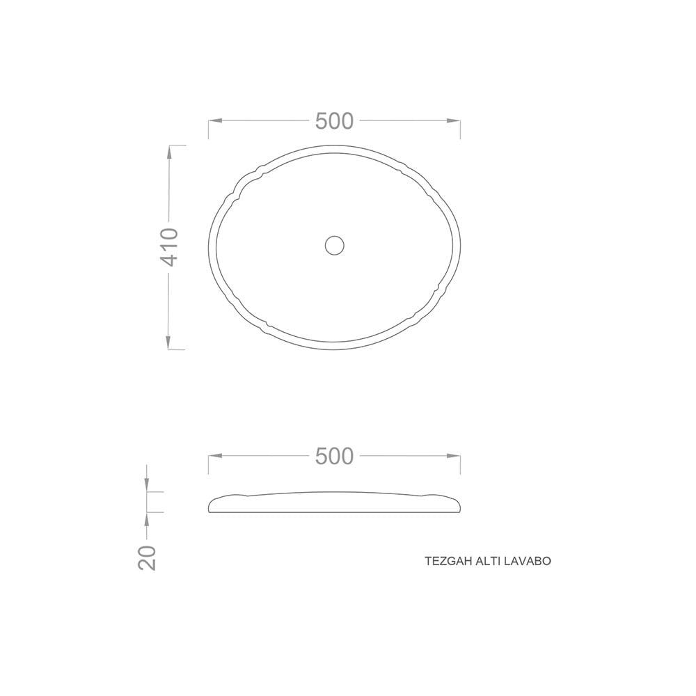 Pure Concept48 cm Gold Tezgah Üstü Çanak Lavabo  