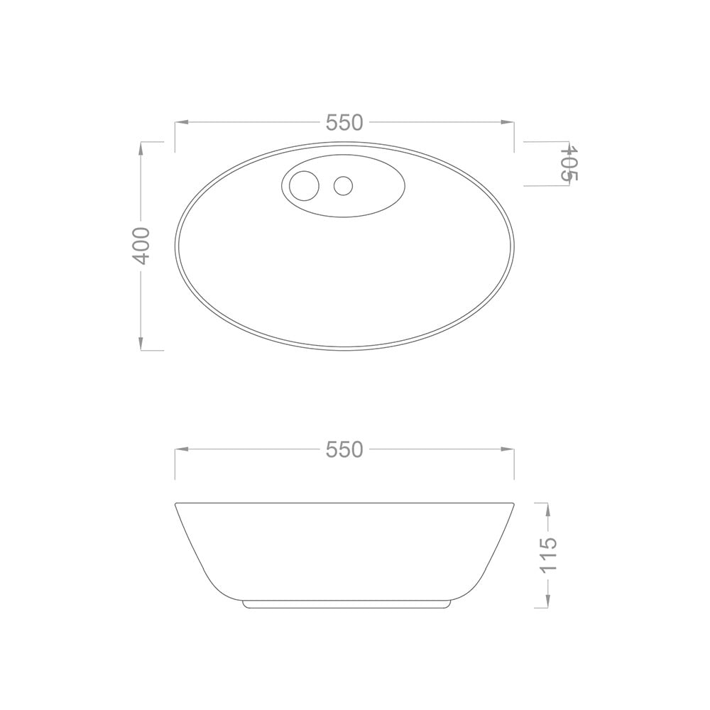 Pure Concept50 cm Beyaz Tezgah Üstü Çanak Lavabo  