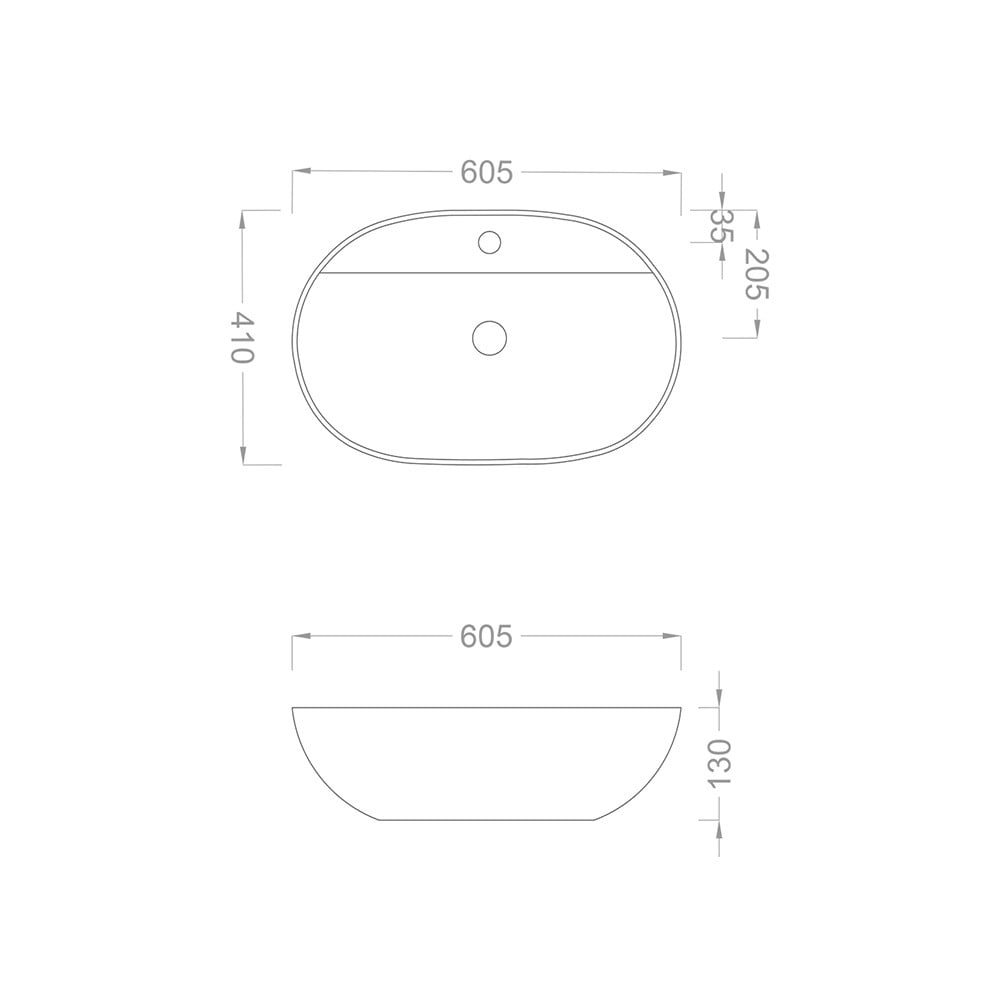 Pure Concept60 cm Mat Siyah Çanak Lavabo   