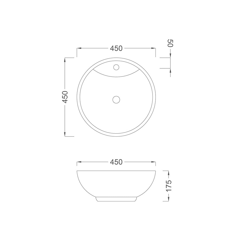 Pure ConceptBeyaz 46 cm Tezgah Üstü Çanak Lavabo