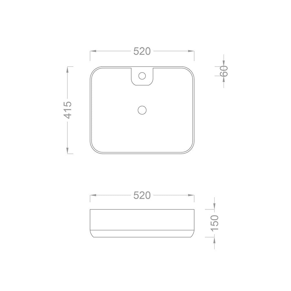 Pure ConceptBeyaz 53 cm Tezgah Üstü Çanak Lavabo