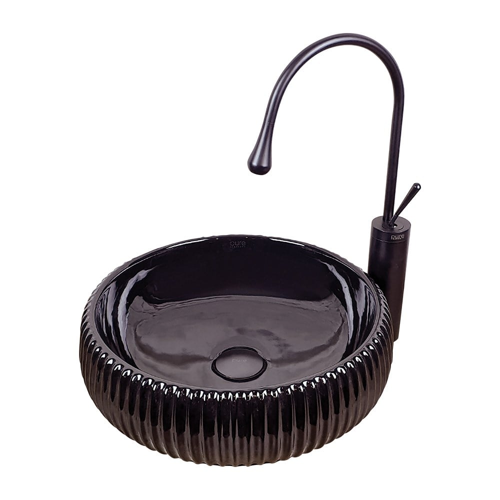 Pure ConceptBlack Serrated Çanak Lavabo
