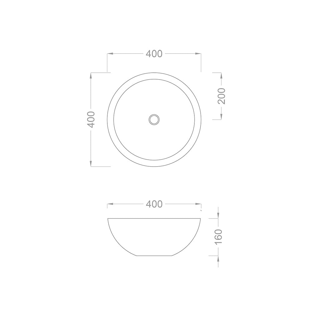Pure ConceptCircular 40 cm Platin Beyaz Çanak Lavabo