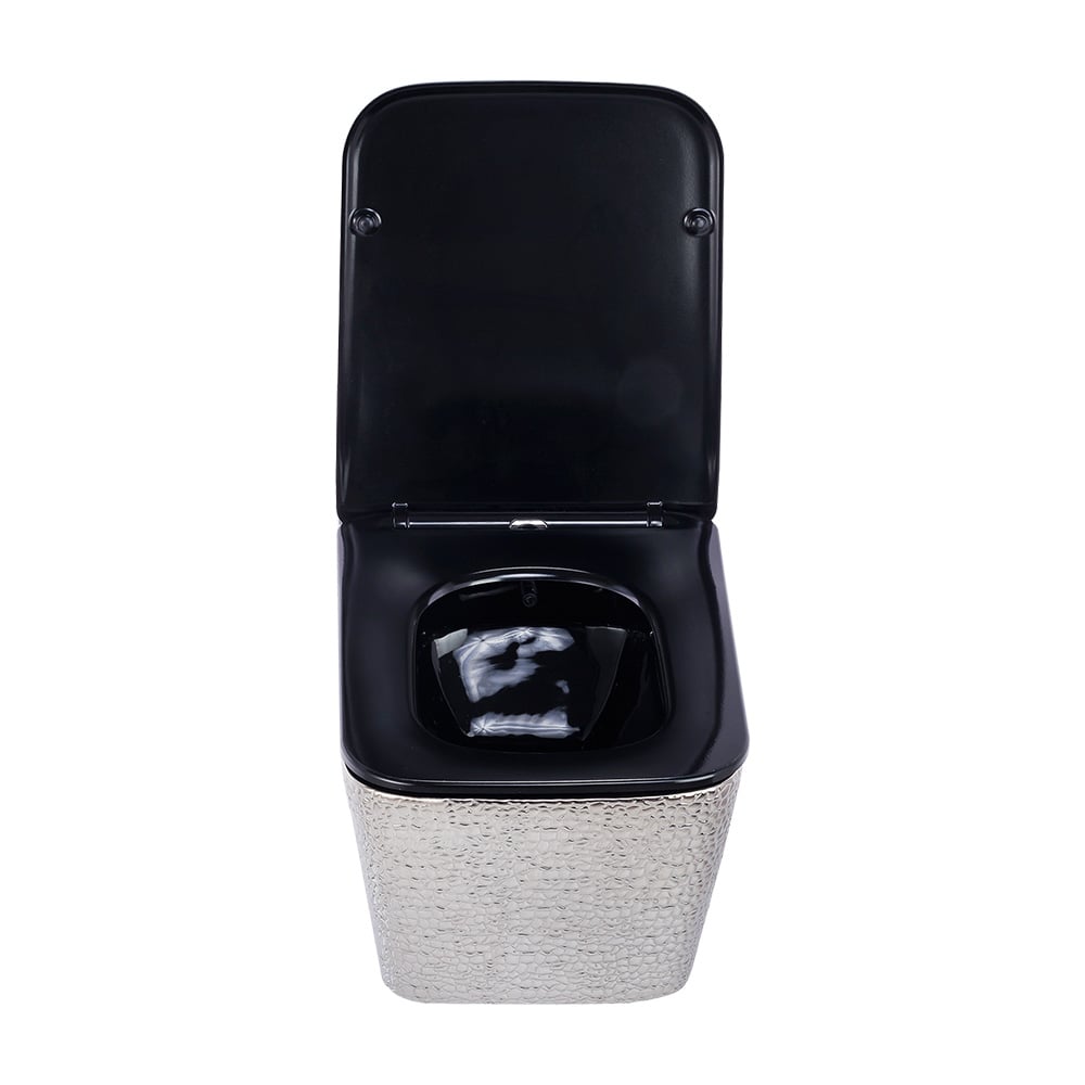 Pure ConceptCrocodile Gümüş Siyah 52 cm Kanalsız Asma Klozet