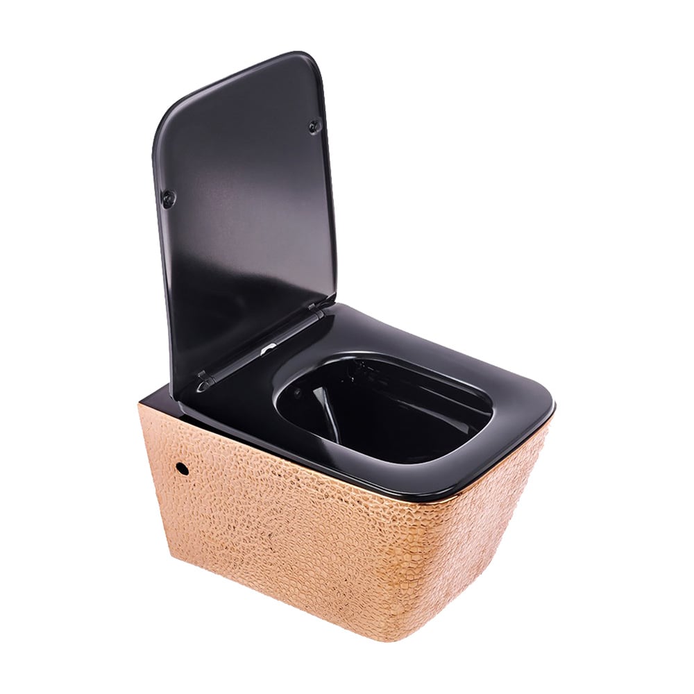 Pure ConceptCrocodile Rose Gold Siyah 52 cm Kanalsız Asma Klozet