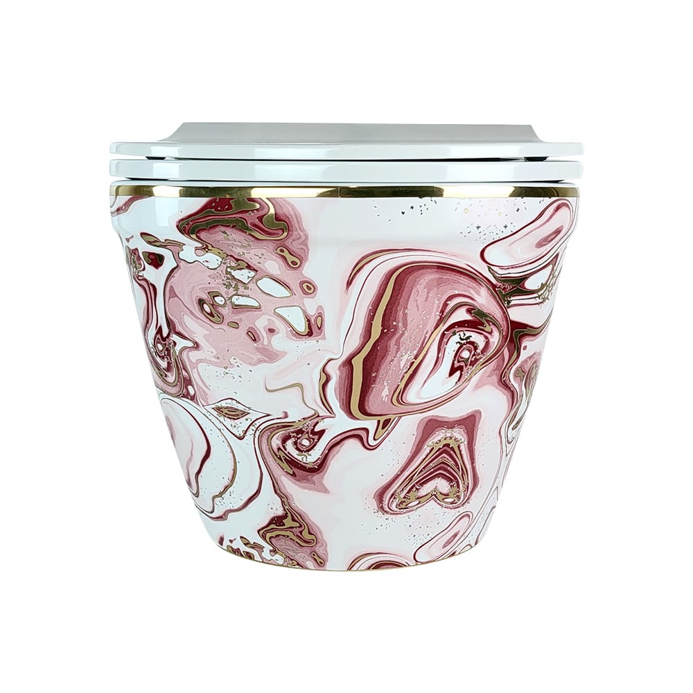 Pure ConceptEbru Pembe Altın 52 cm Kanalsız Asma Klozet