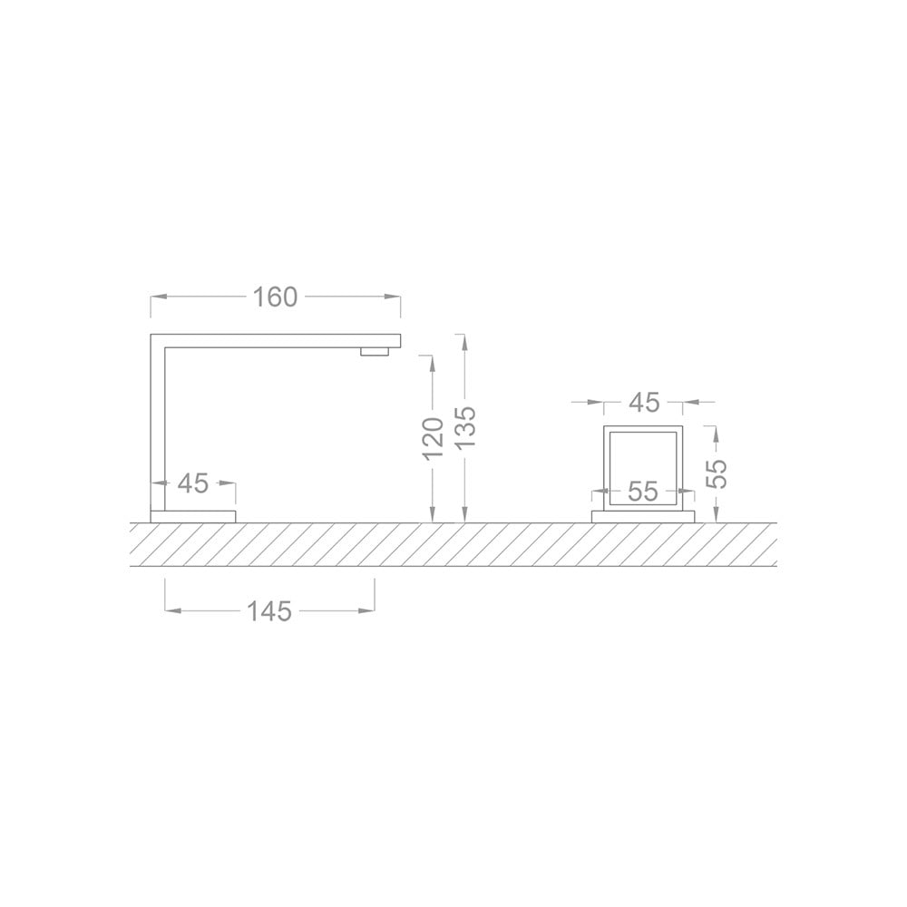 Pure ConceptElegate Mat Siyah Üç Delikli Lavabo Bataryası