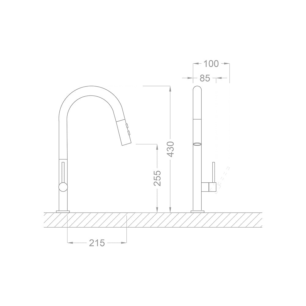 Pure ConceptEmr Beyaz Altın Spiralli Mutfak Eviye Bataryası