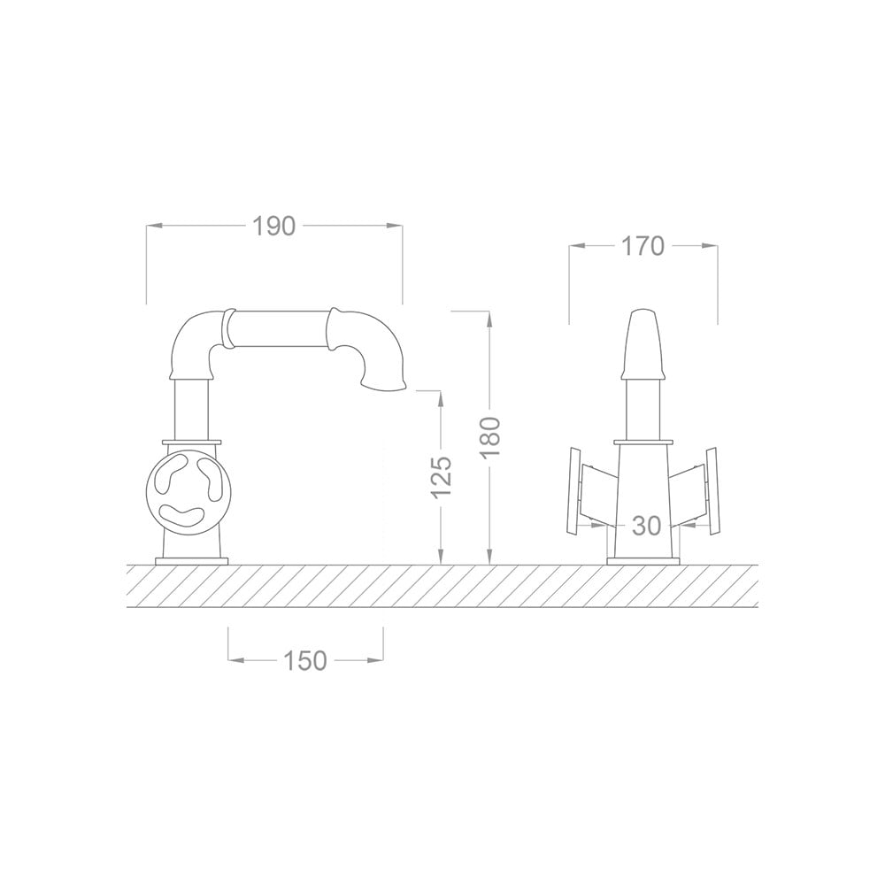 Pure ConceptFitting Mat Siyah Lavabo Bataryası