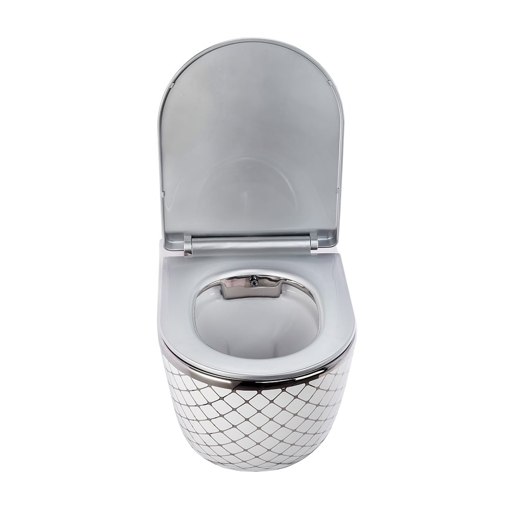 Pure ConceptGeometrik Platin Beyaz 53 cm Kanalsız Asma Klozet