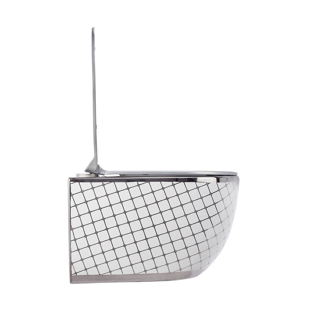 Pure ConceptGeometrik Platin Beyaz 53 cm Kanalsız Asma Klozet