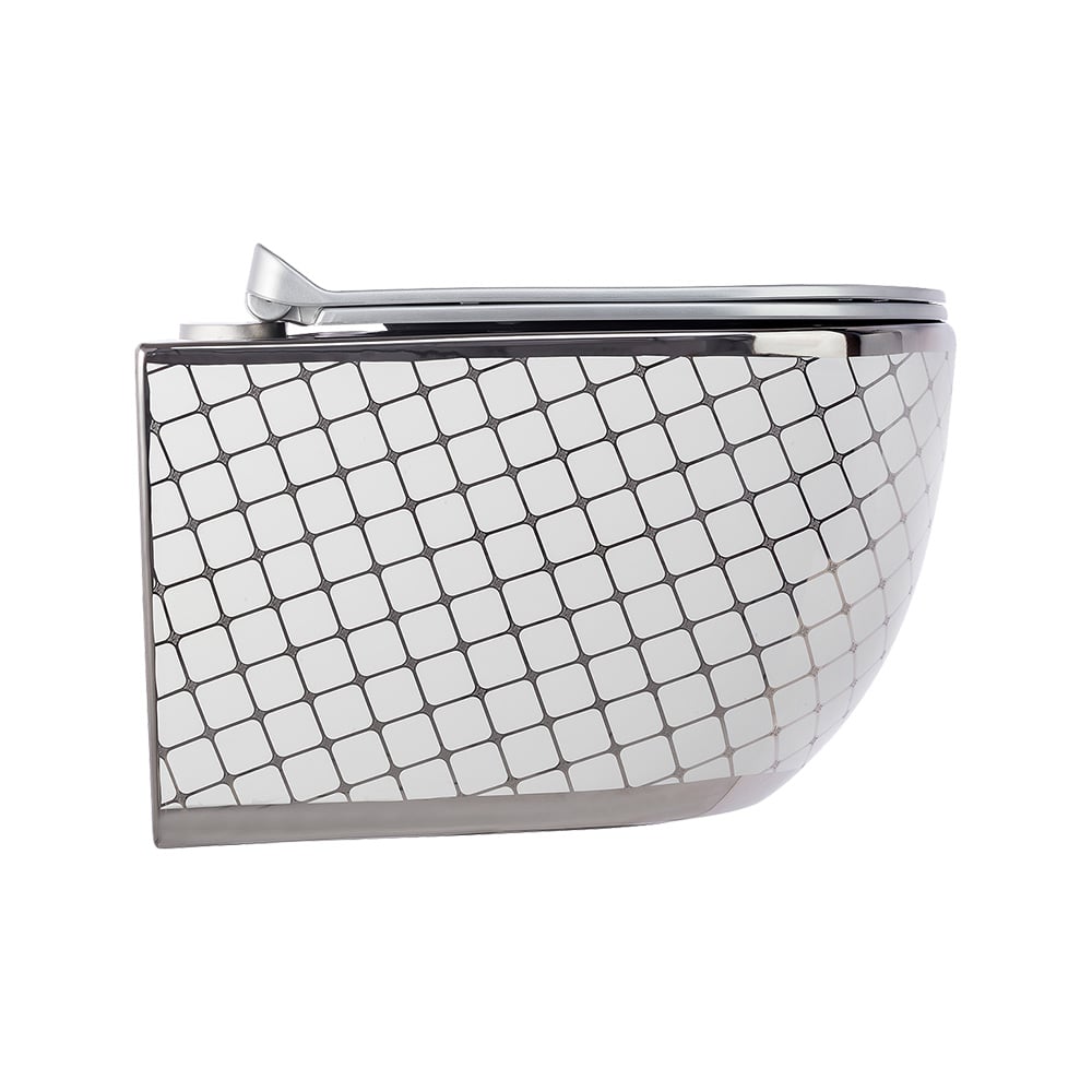 Pure ConceptGeometrik Platin Beyaz 53 cm Kanalsız Asma Klozet