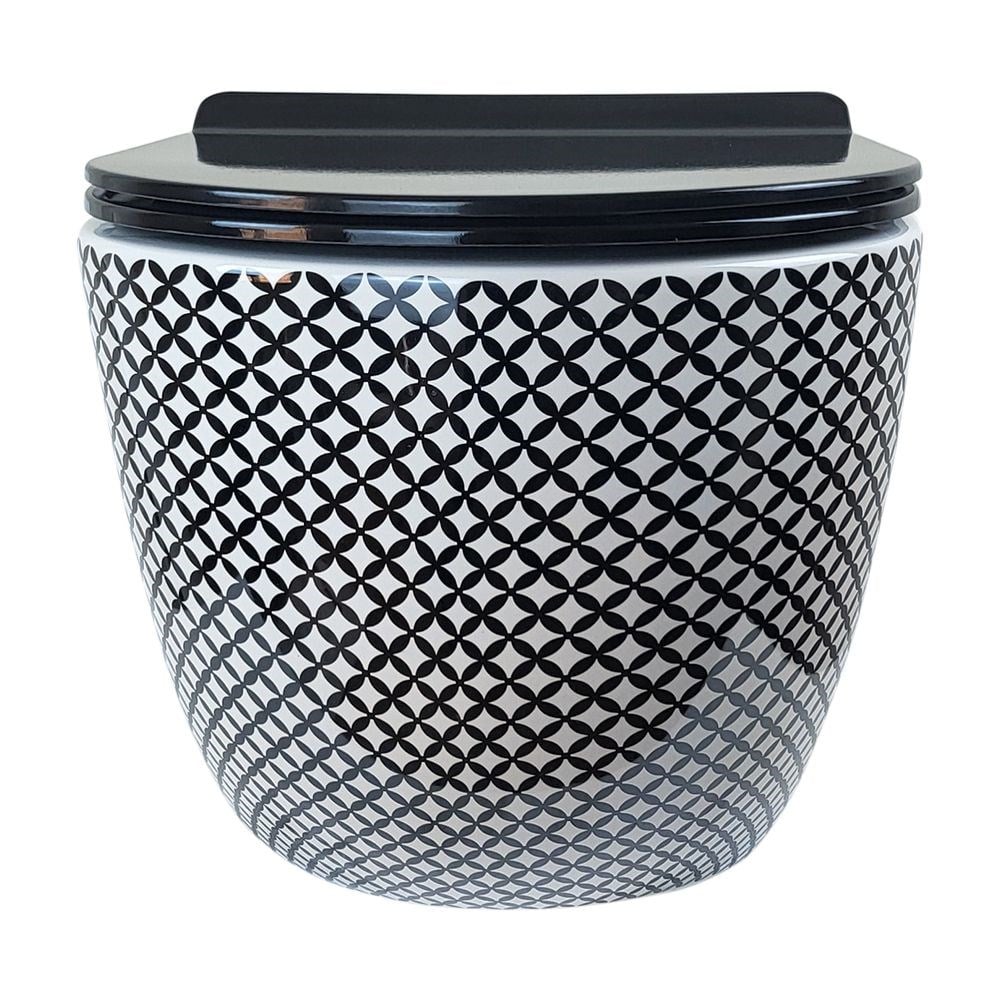 Pure ConceptGeometrik Siyah Beyaz Asma Klozet