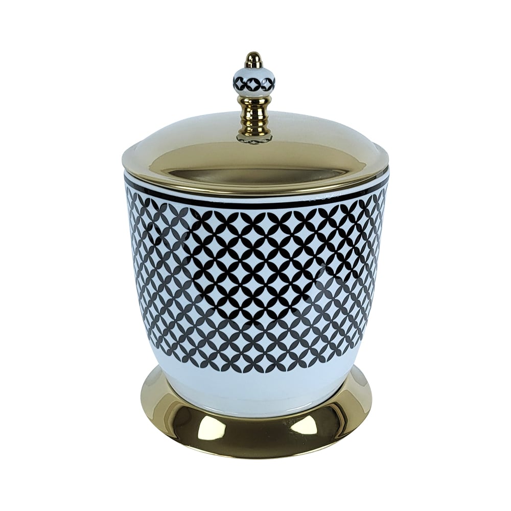 Pure ConceptGeometrik Siyah Beyaz Çöp Kovası