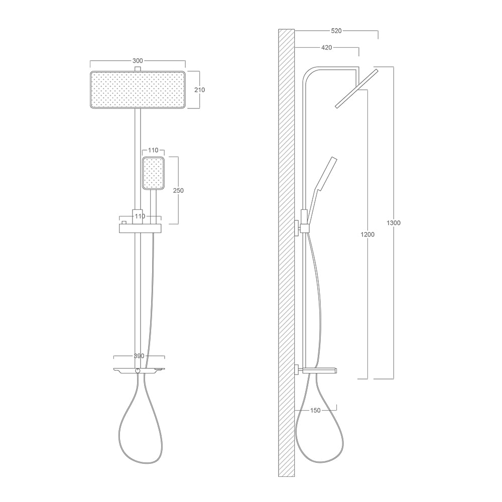 Pure ConceptIdea Beyaz Dijital Termostatik Duş Sistemi