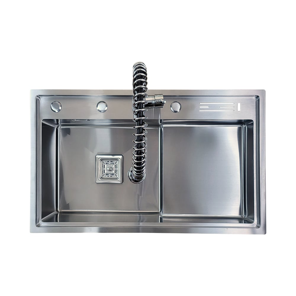 Pure ConceptInoks 80x48,5 Çift Göz Bardak Yıkamalı Pas. Çelik Evye