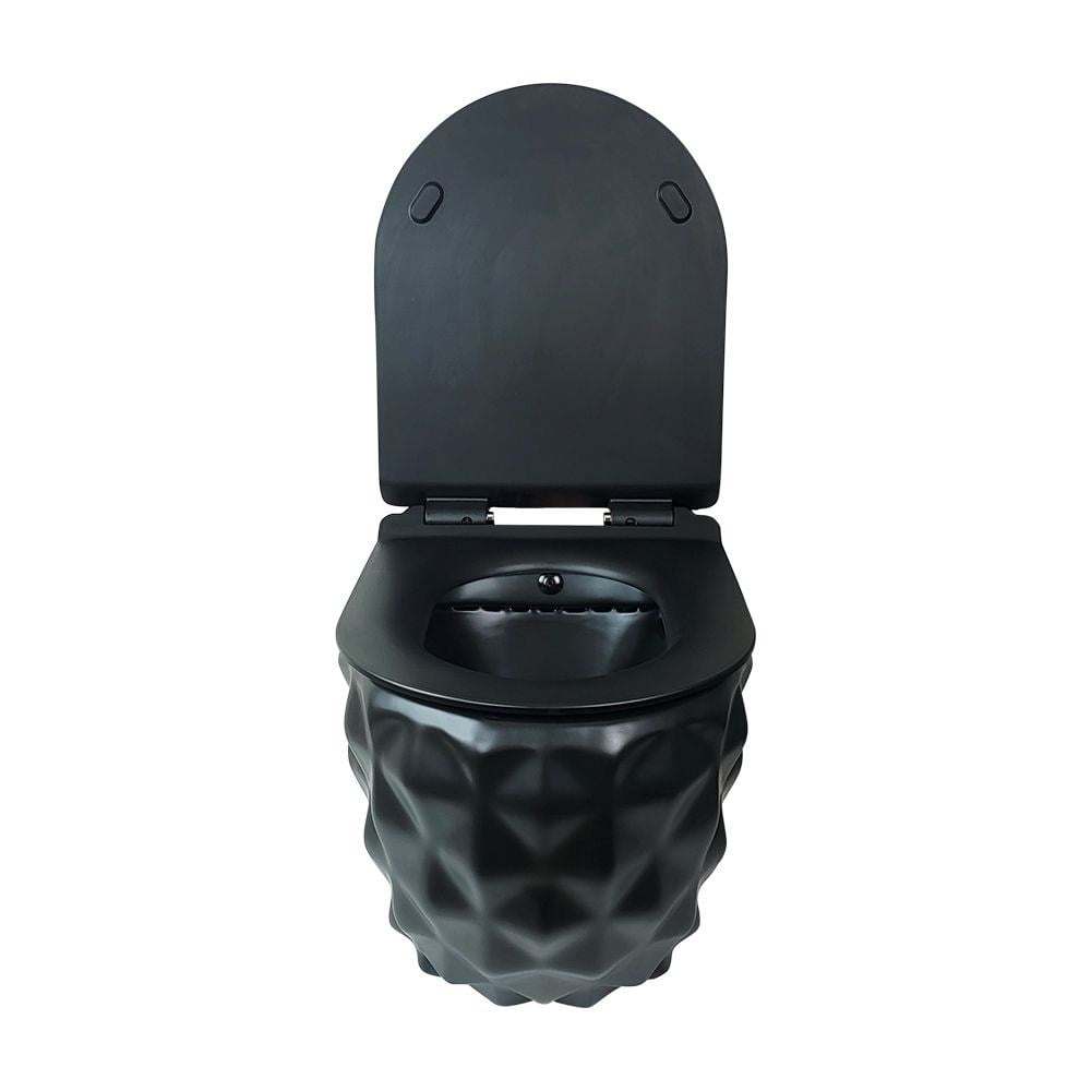 Pure ConceptKapitone Mat Siyah Kanalsız Asma Klozet