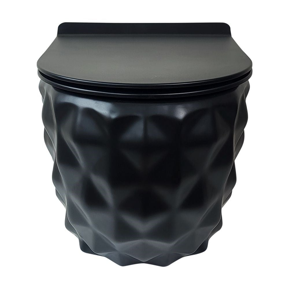 Pure ConceptKapitone Mat Siyah Kanalsız Asma Klozet