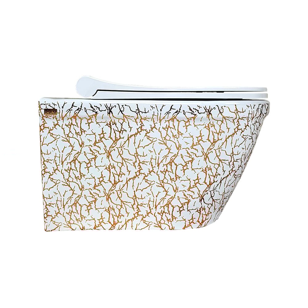 Pure ConceptMarble Beyaz Bronz 52 cm Kanalsız Asma Klozet