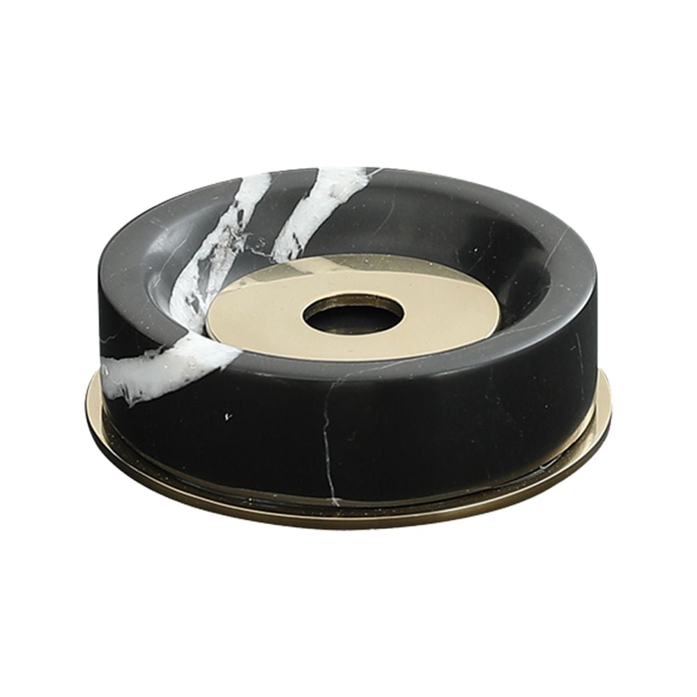 Pure ConceptMarble Black / Pvd Gold Set Üstü Sabunluk
