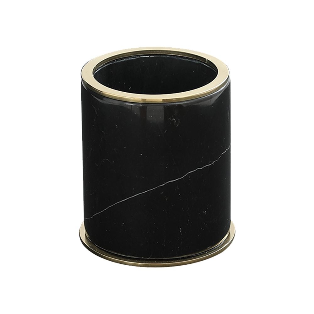 Pure ConceptMarble Black / Pvd Gold Set Üstü Diş Fırçalık