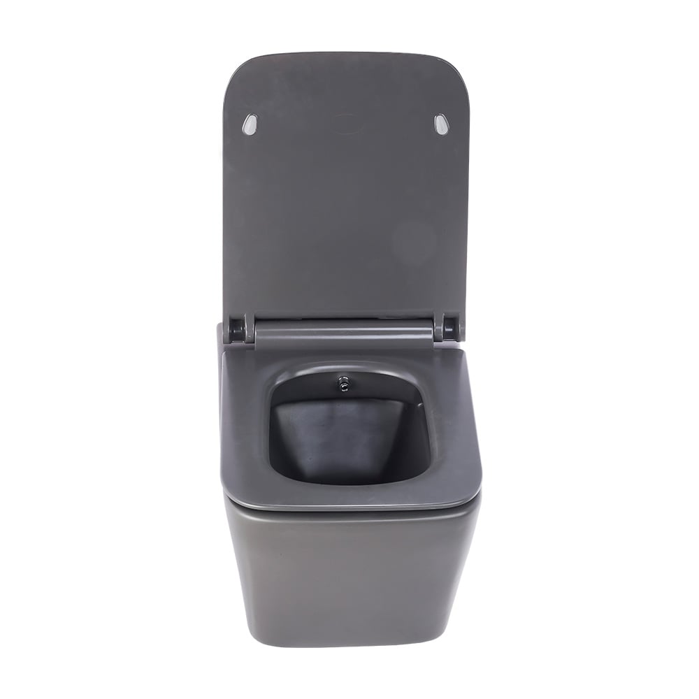 Pure ConceptMat Gri Kanalsız Asma Klozet + Yavaş Kapanır Kapak