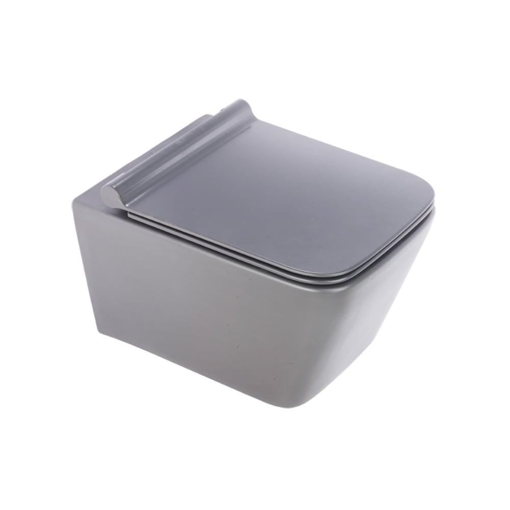 Pure ConceptMat Gri Kanalsız Asma Klozet + Yavaş Kapanır Kapak