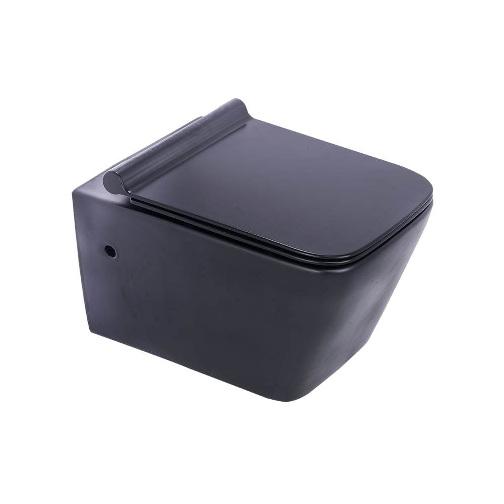 Pure ConceptMat Siyah 52 cm Kanalsız Asma Klozet