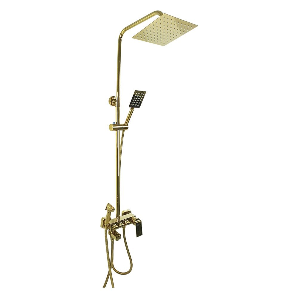 Pure ConceptMetro Şataflı Gold Duş Sistemi ve Banyo Bataryası