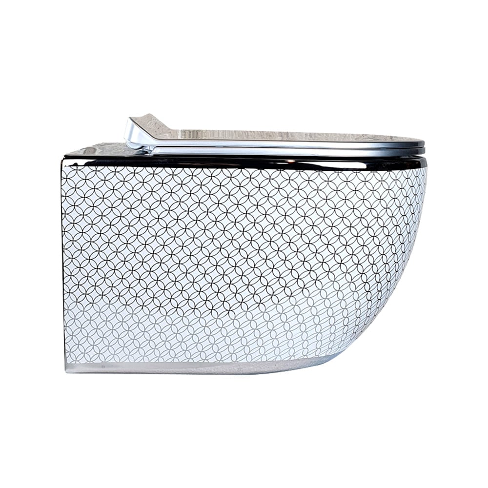 Pure ConceptPlatin Geometrik 53 cm Kanalsız Asma Klozet