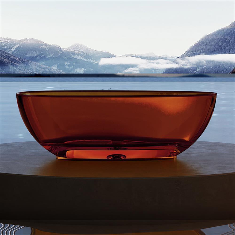 Pure ConceptPure Concept 170x80 Kırmızı Şeffaf Bağımsız Küvet OUTLET