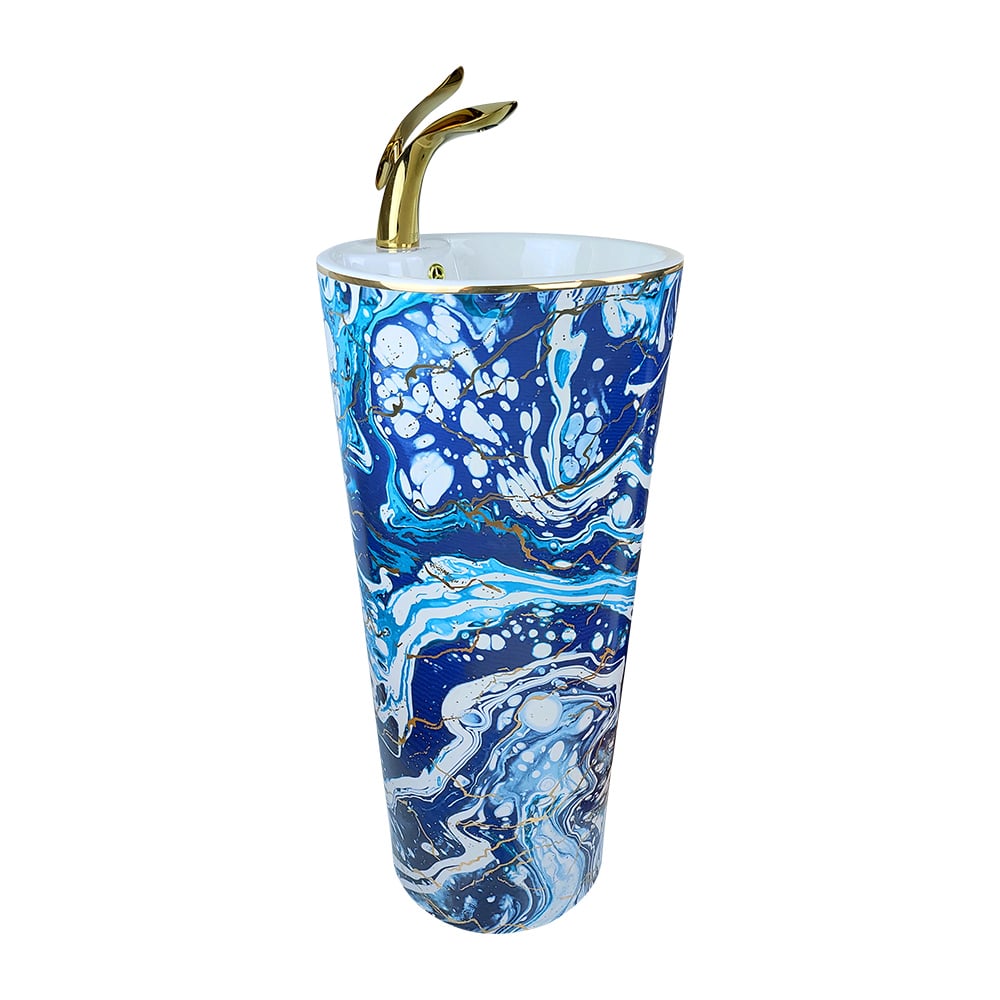 Pure ConceptPure Concept Ebru Mavi Altın Monoblok Lavabo