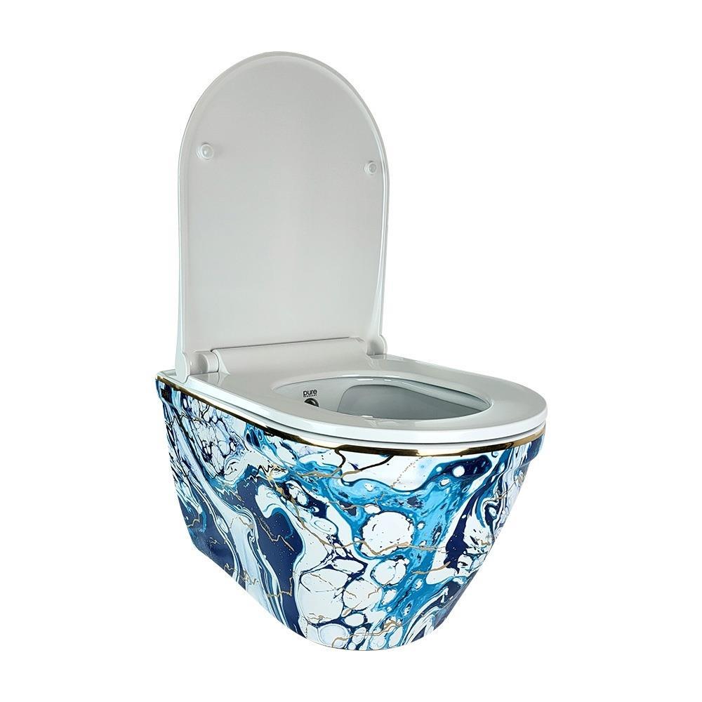 Pure ConceptPure Concept Ebru Mavi Altın Kanalsız Asma Klozet (Outlet)