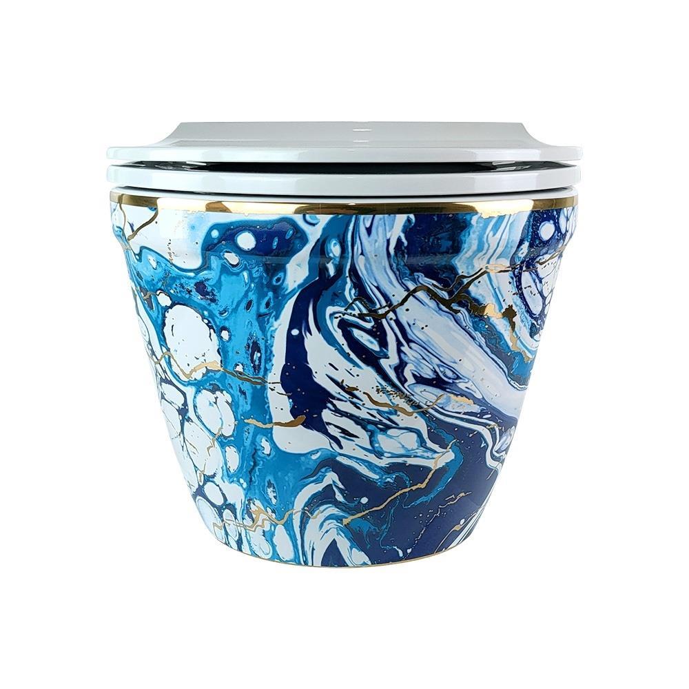 Pure ConceptPure Concept Ebru Mavi Altın Kanalsız Asma Klozet (Outlet)