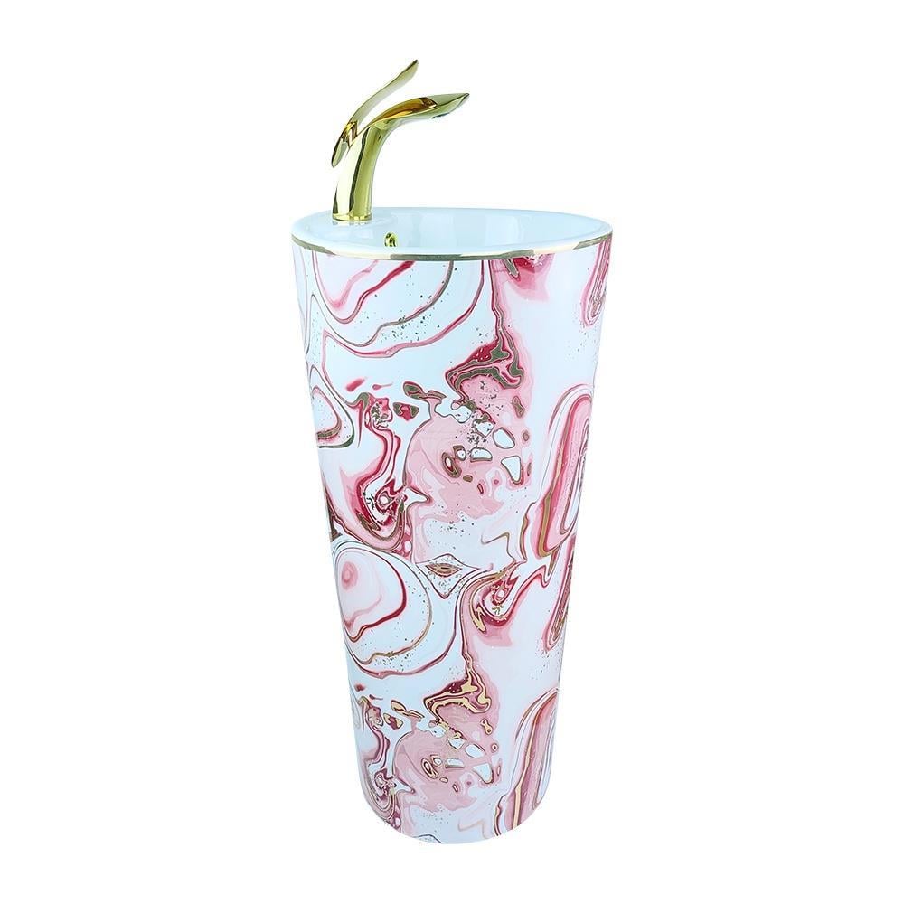 Pure ConceptPure Concept Ebru Pembe Altın Monoblok Lavabo (Outlet)