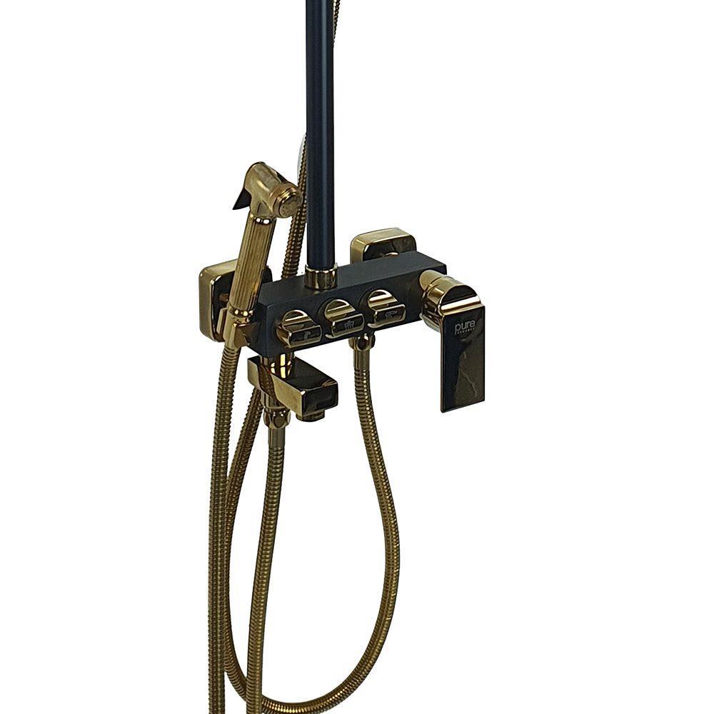 Pure ConceptPure Concept Metro Siyah Altın Şataflı ve Bataryalı Tepe Duş Seti (Outlet)